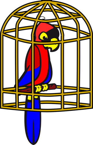 Parrot In A Cage Clipart