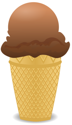 Of Chocolate Ice Cream In A Half-Cone Clipart