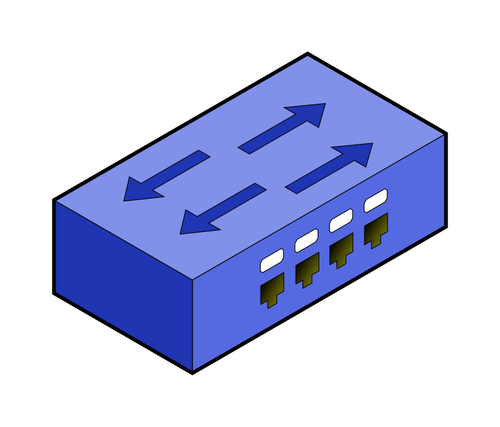 Isometric Switch With Border Clipart
