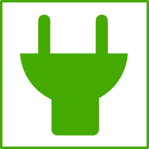 Of Eco Green Plug Icon With Thin Border Clipart
