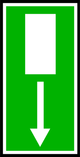 Green Rectangular Exit Door Behind Sign With Border Clipart