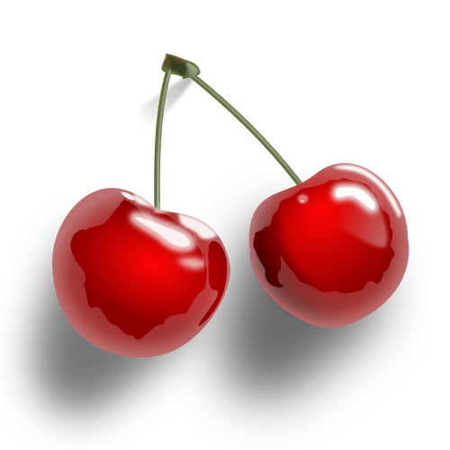 Cherries With Shadow Clipart