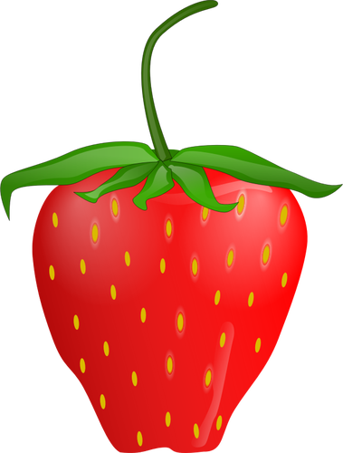 Of Strawberry With Stem Clipart