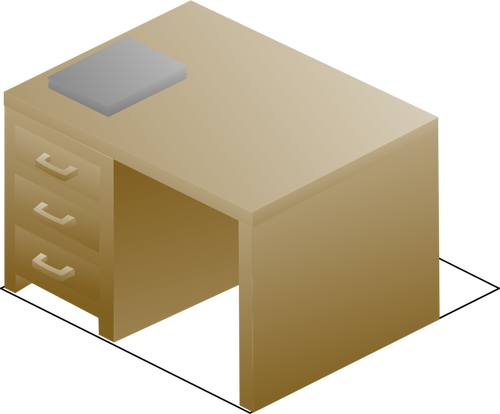 Of Isometric Desk Right Front View Clipart