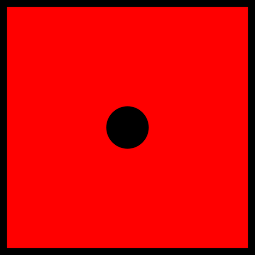 One Black Dot On Red Dice Clipart