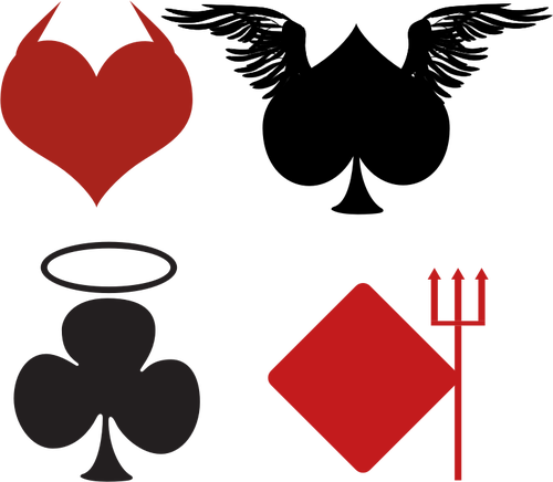 Playing Card Signs Angelic And Devilish Clipart
