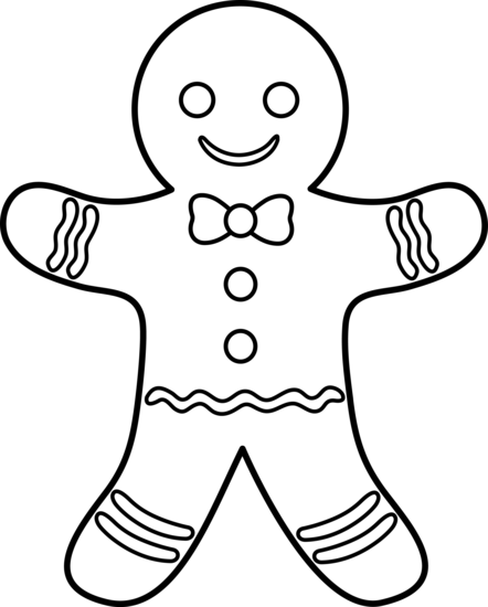 Gingerbread Man Man Walking Sunny Day Clipart