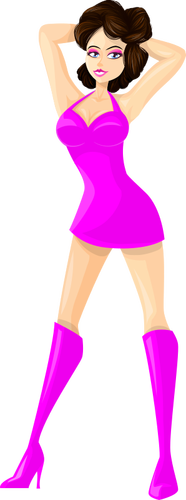Pink Clothes On A Model Clipart