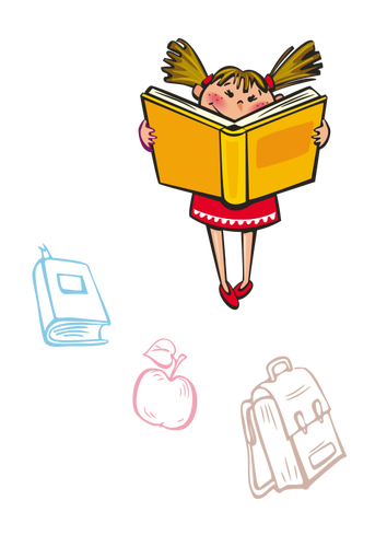 Girl Reading A Book Clipart