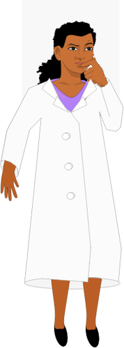 Scientist Thinking In White Coat Clipart