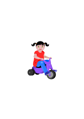Little Girl On A Trycicle Clipart