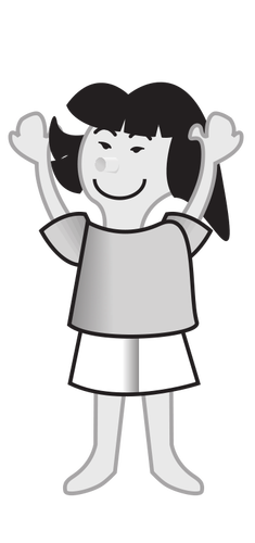 Female With Hands Up Clipart