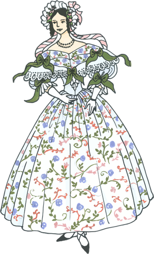 Vintage Ball Gown Clipart