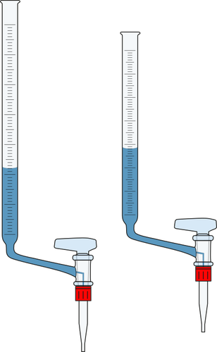 Of Graduated Glass Tube With Side Tap At Bottom Clipart