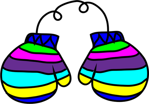 Image Of Colorful Mitten Clipart