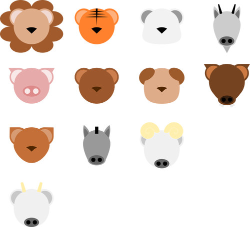 Animal Faces Clipart