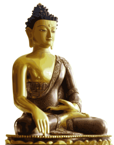 Of Statue Of Golden Buddha Clipart