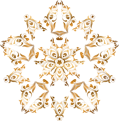 Golden Floral Star Clipart