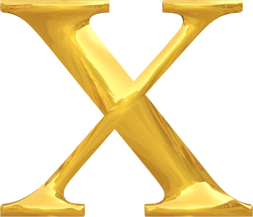 Golden Letter X Clipart