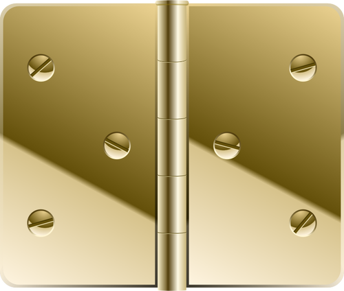 Of Gold Colored Door Hinge Clipart