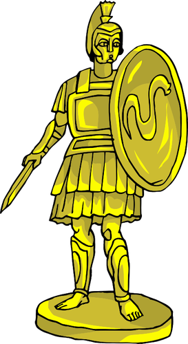Golden Statue With Soldier Clipart