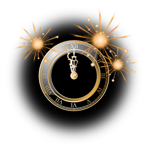 New Year Celebration Clock Clipart