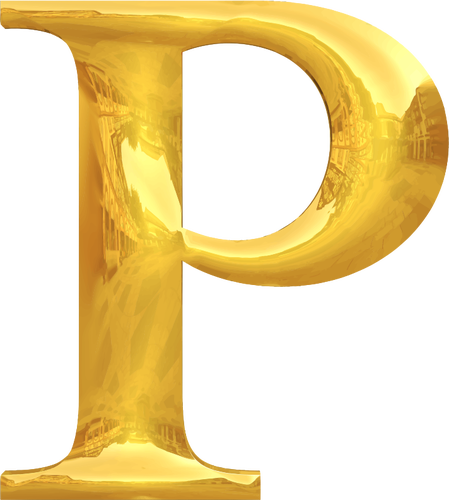 Golden Letter P Clipart