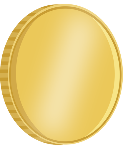 Of Shiny Quarter Turned Gold Coin With Reflection Clipart