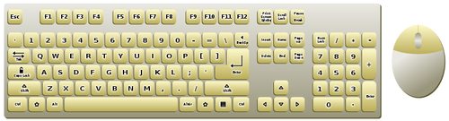 Golden Eyboard And Mouse Topview Clipart