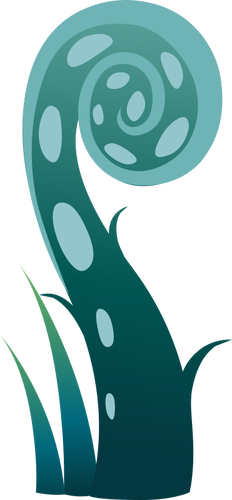 Of Aqua Colored Spiralling Plant Clipart