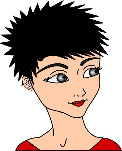 Of Girl With Spiky Short Hair Clipart