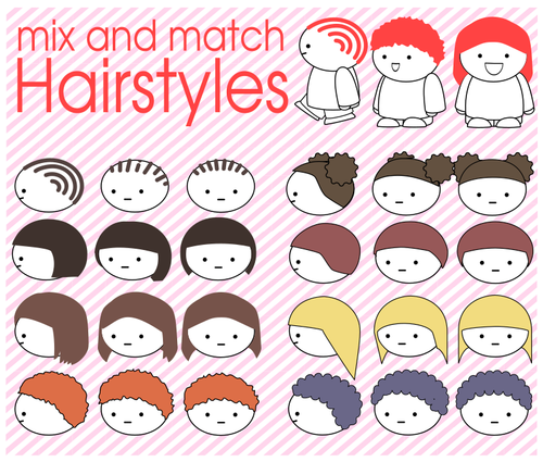 Different Hairstyles Clipart