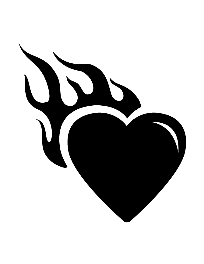Heart With Flames Silhouette Hd Photos Clipart