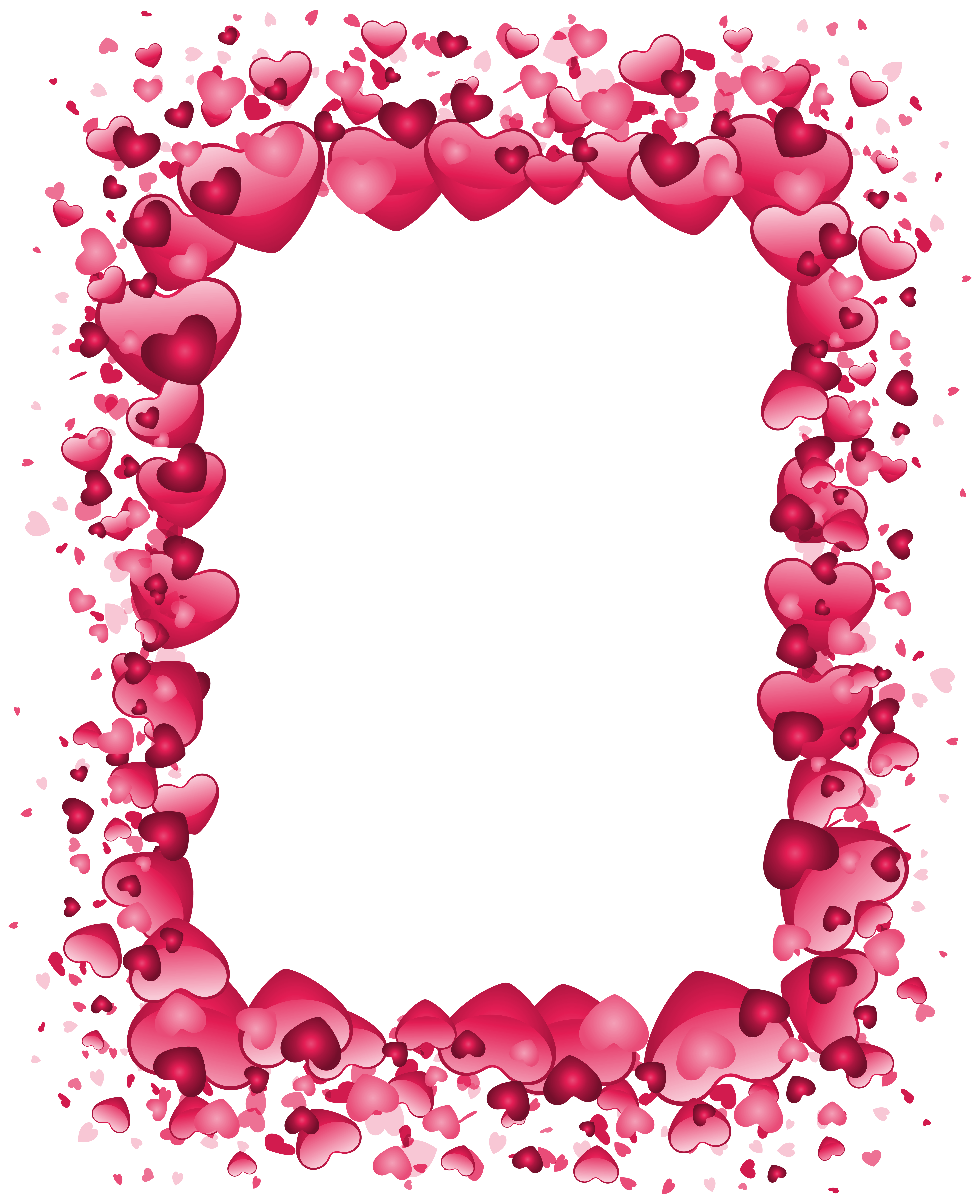 Pink Heart Right Valentine'S Of Transparent Border Clipart