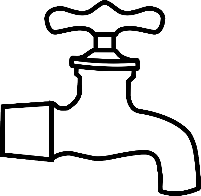 Faucet Outline Antigo Openclipart Illustration Handles Vector Clipart