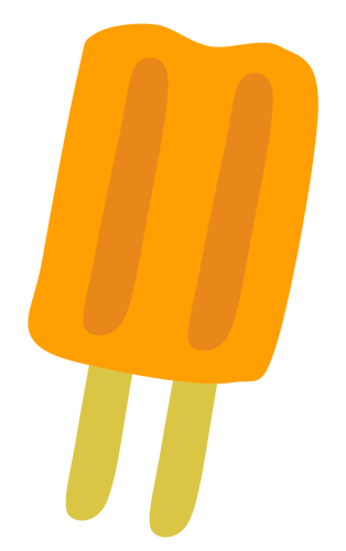 Orange Icecream On Stick Clipart