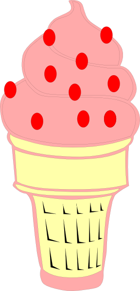 Strawberry Ice Cream Cone At Vector Clipart