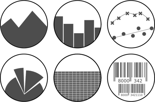 Of Grayscale Spreadsheet Icons Set Clipart
