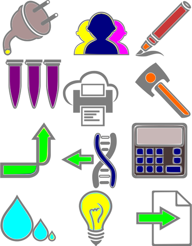 Of Various Signs Icons Set Clipart