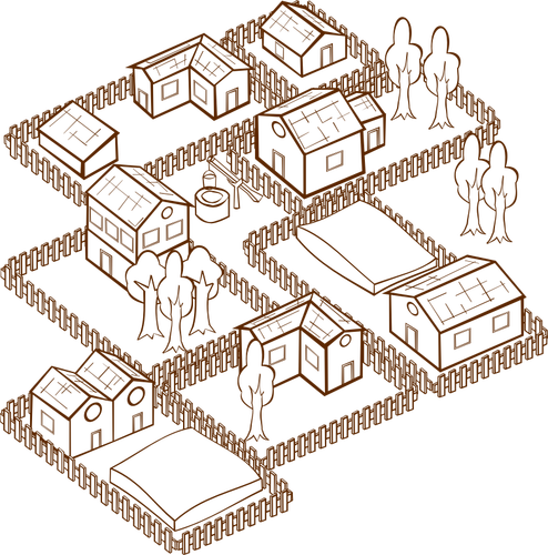 Of Role Play Game Map Icon For A Village Clipart