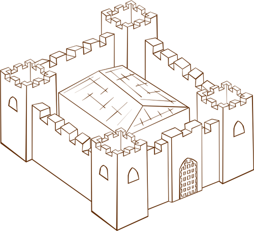 Of Role Play Game Map Icon For A Fortress Clipart
