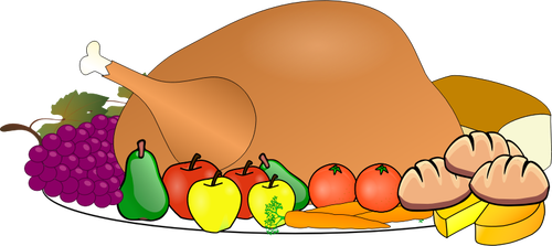 Thanksgiving Day Turkey Serving Icon Clipart