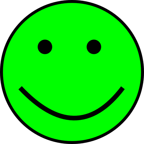 Happy Green Positive Face Emoticon Clipart
