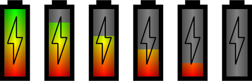 Of Set Of Different Battery Level Status Icons Clipart