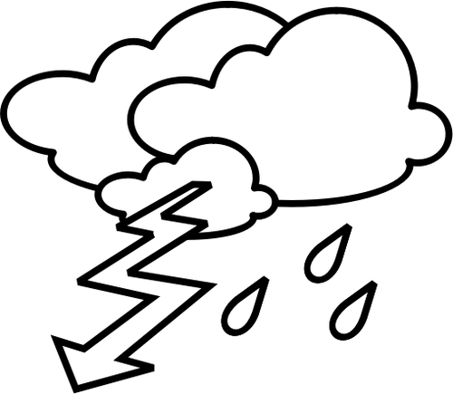 Outline Weather Forecast Icon For Thunder Clip Rt Clipart