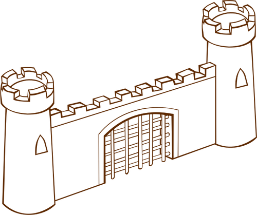 Of Role Play Game Map Icon For A Fortress Gate Clipart