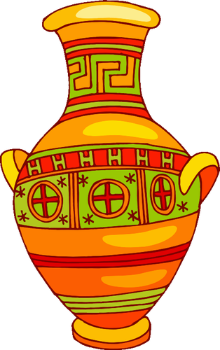 Vase In Bright Colors Clipart