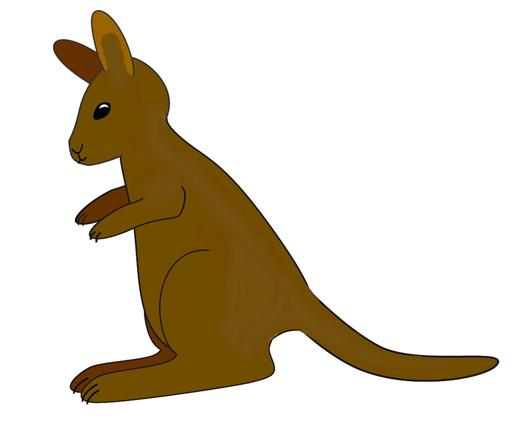 Brown Kangaroo Sitting Up Sketch Cm This Clipart