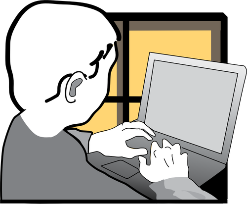 Boy And Laptop Clipart