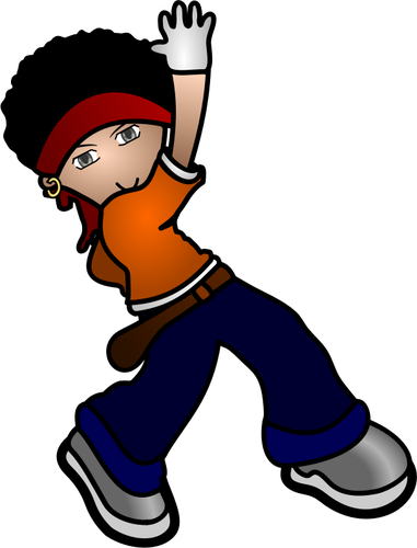 Hip Hop Kid In A Dance Move Clipart
